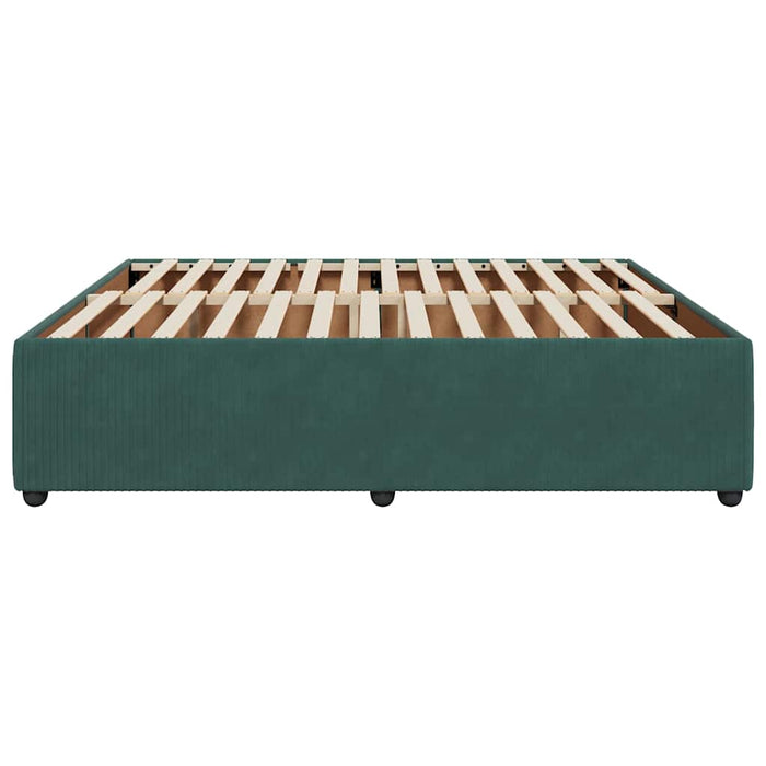Giroletto senza Materasso-Struttura Letto Verde Scuro 200x200 cm in Velluto 976885