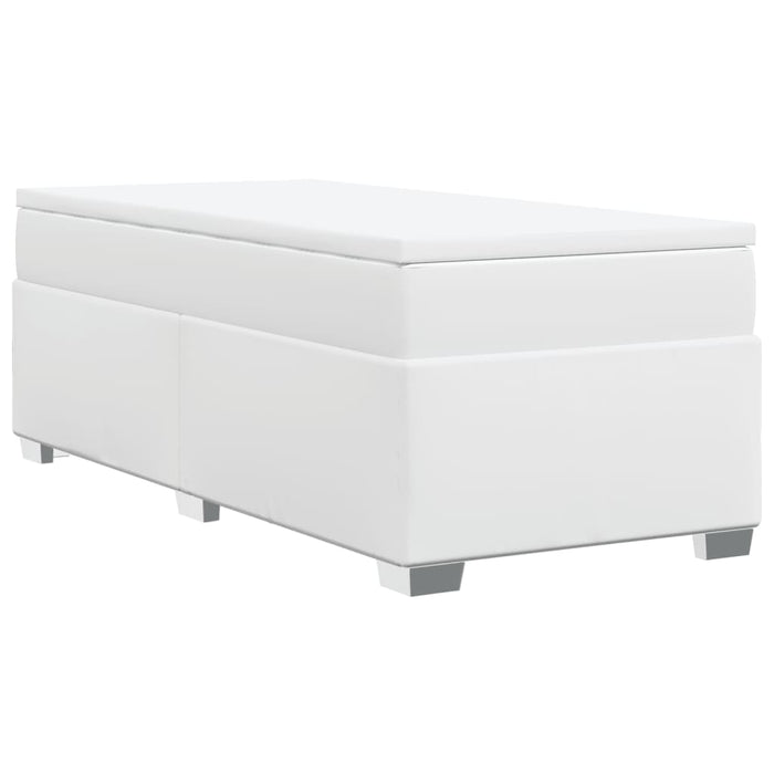 Giroletto a Molle con Materasso-Struttura Letto Bianco 80x200 cm in Similpelle 789454