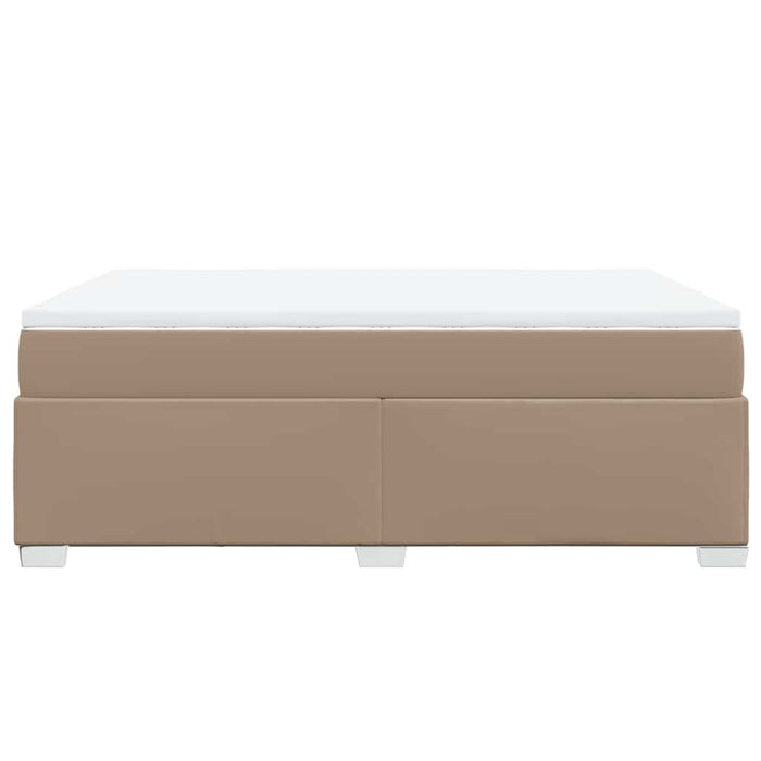 vidaXL Giroletto a Molle con Materasso Cappuccino 140x190cm Similpelle