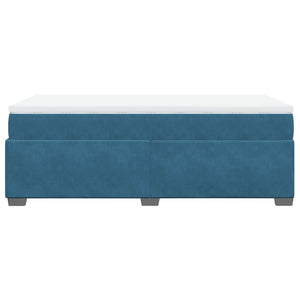 Giroletto a Molle con Materasso Blu Scuro 90x190 cm in Velluto 3285255