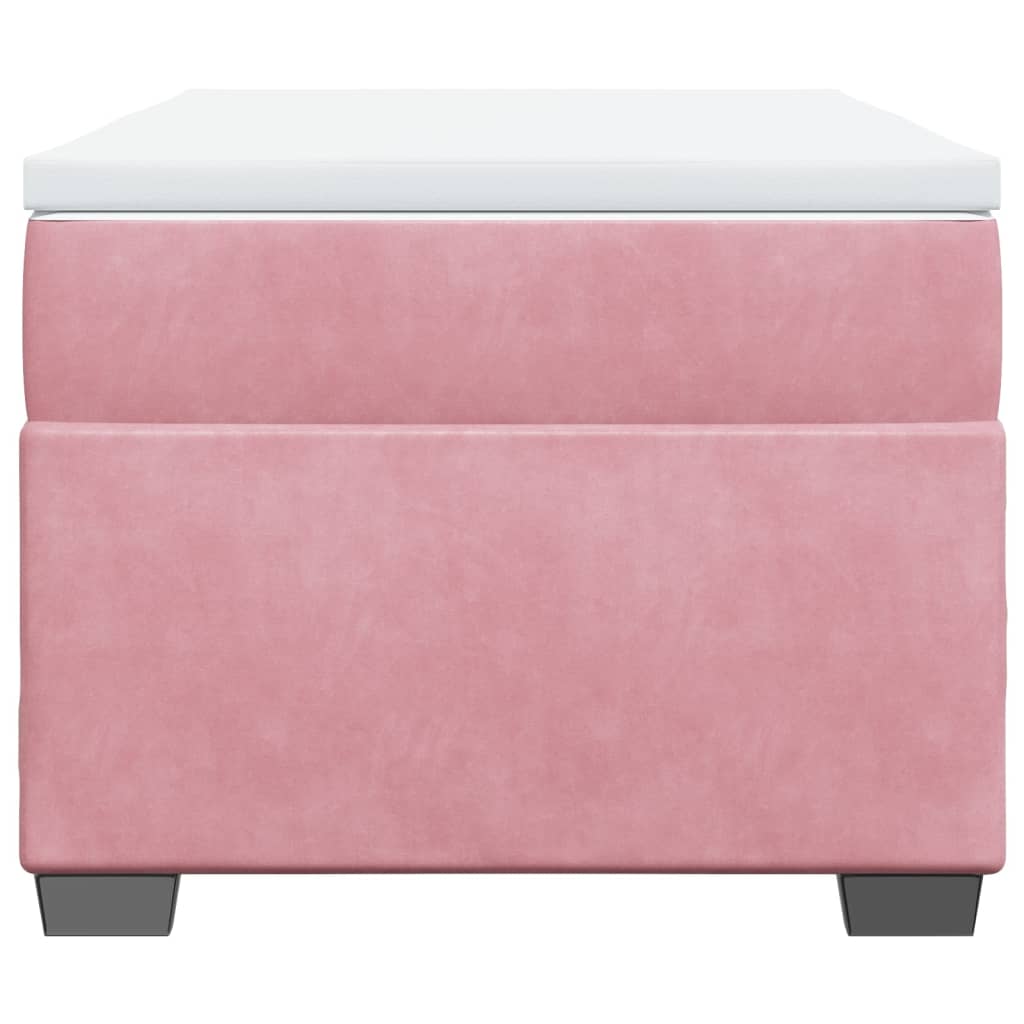 Giroletto a Molle con Materasso Rosa 90x190 cm in Velluto 3285256