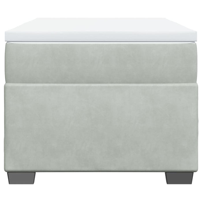Giroletto a Molle con Materasso Grigio Chiaro 90x200 cm Velluto