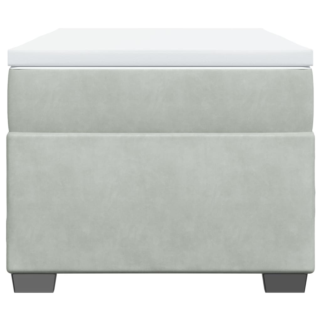 Giroletto a Molle con Materasso Grigio Chiaro 100x200cm Velluto 3285263