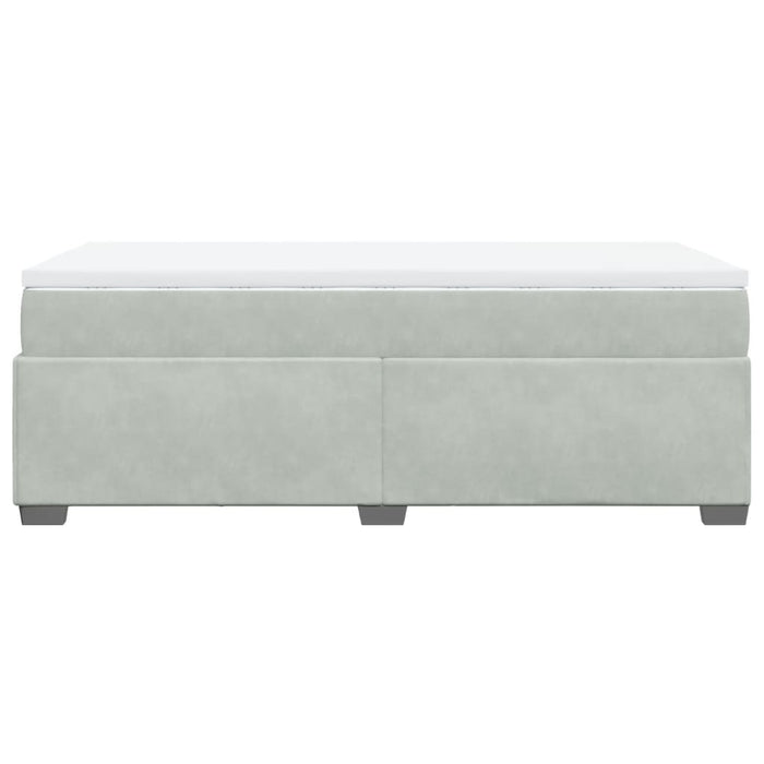 Giroletto a Molle con Materasso-Struttura Letto Grigio Chiaro 100x200cm Velluto 155158