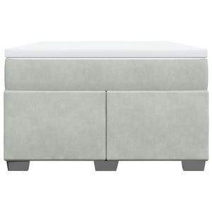 Giroletto a Molle con Materasso Grigio Chiaro 120x190cm Velluto