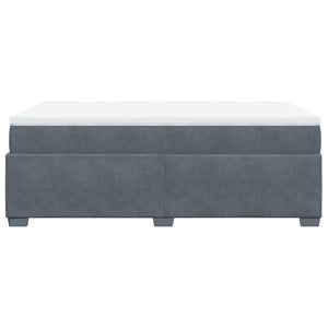Giroletto a Molle con Materasso Grigio Scuro 120x200 cm Velluto