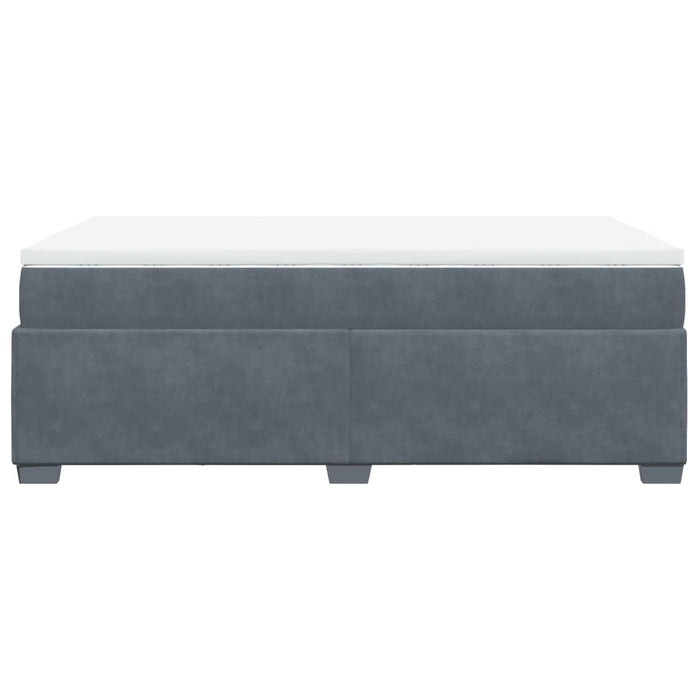 Giroletto a Molle con Materasso Grigio Scuro 120x200 cm Velluto