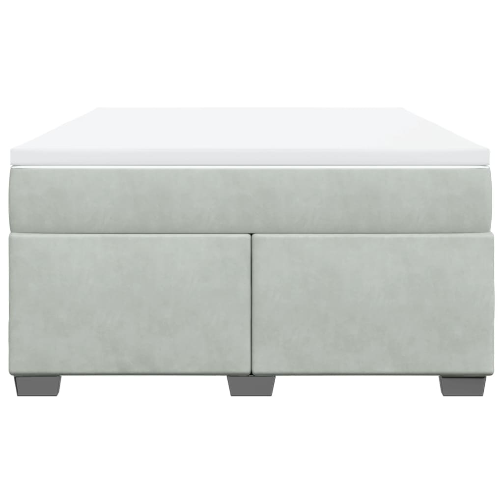 Giroletto a Molle con Materasso Grigio Chiaro 140x200cm Velluto 3285287