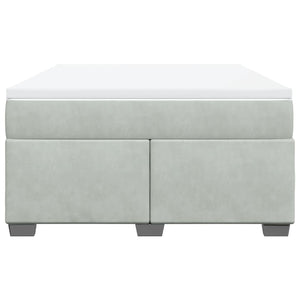 Giroletto a Molle con Materasso Grigio Chiaro 140x200cm Velluto 3285287