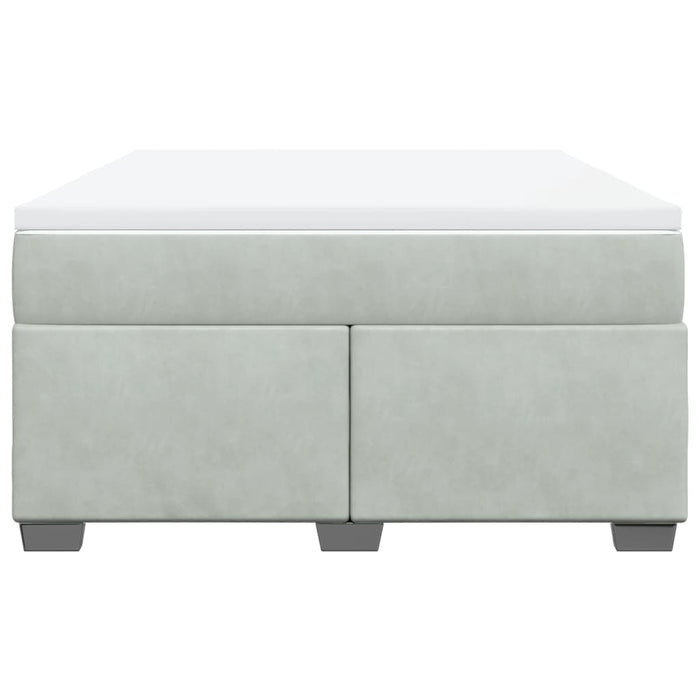 Giroletto a Molle con Materasso Grigio Chiaro 140x200cm Velluto 3285287