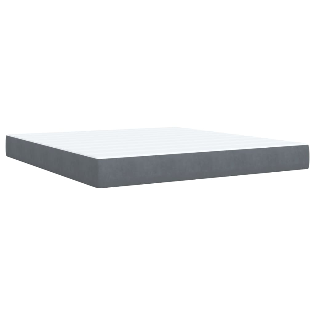 vidaXL Giroletto a Molle con Materasso Grigio Scuro 180x200 cm Velluto