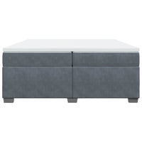 Giroletto a Molle con Materasso Grigio Scuro 200x200 cm Velluto