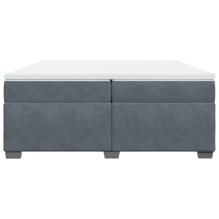 Giroletto a Molle con Materasso Grigio Scuro 200x200 cm Velluto