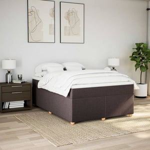 vidaXL Giroletto a Molle con Materasso Marrone Scuro 140x190cm Tessuto
