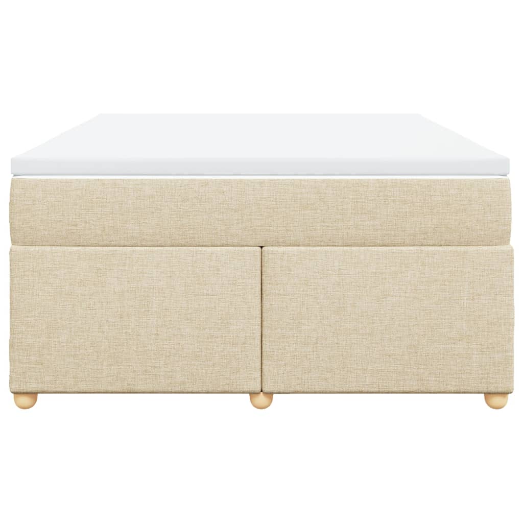 Giroletto a Molle con Materasso Crema 140x200 cm in Tessuto