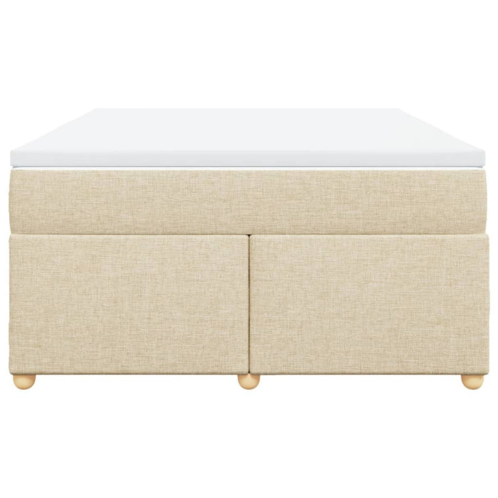 Giroletto a Molle con Materasso Crema 140x200 cm in Tessuto