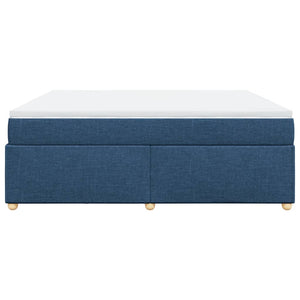 vidaXL Giroletto a Molle con Materasso Blu 200x200 cm in Tessuto