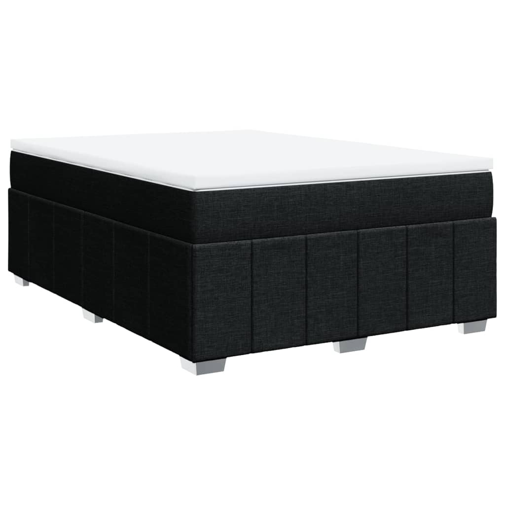 vidaXL Giroletto a Molle con Materasso Nero 140x190 cm in Tessuto