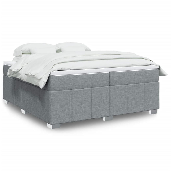 vidaXL Giroletto a Molle con Materasso Grigio Chiaro 200x200cm Tessuto