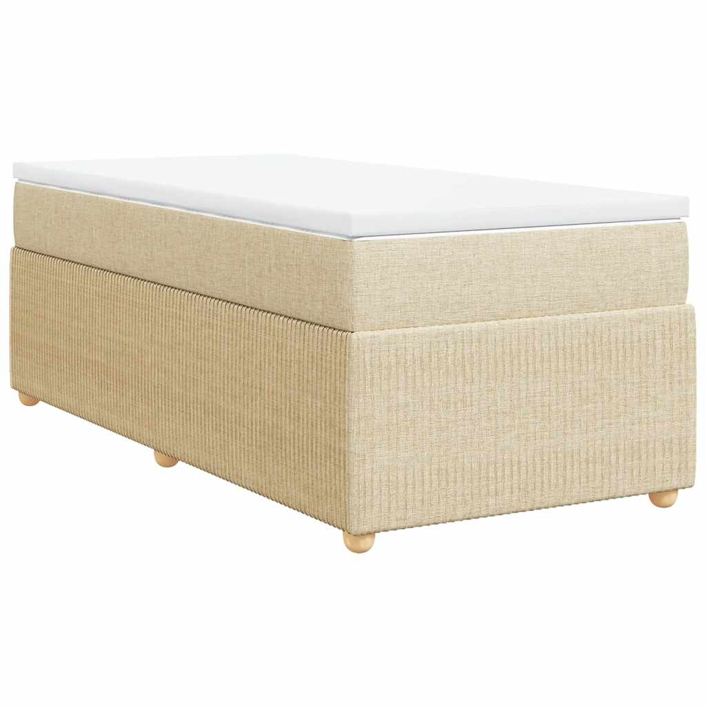 Giroletto a Molle con Materasso Crema 80x200 cm inTessuto