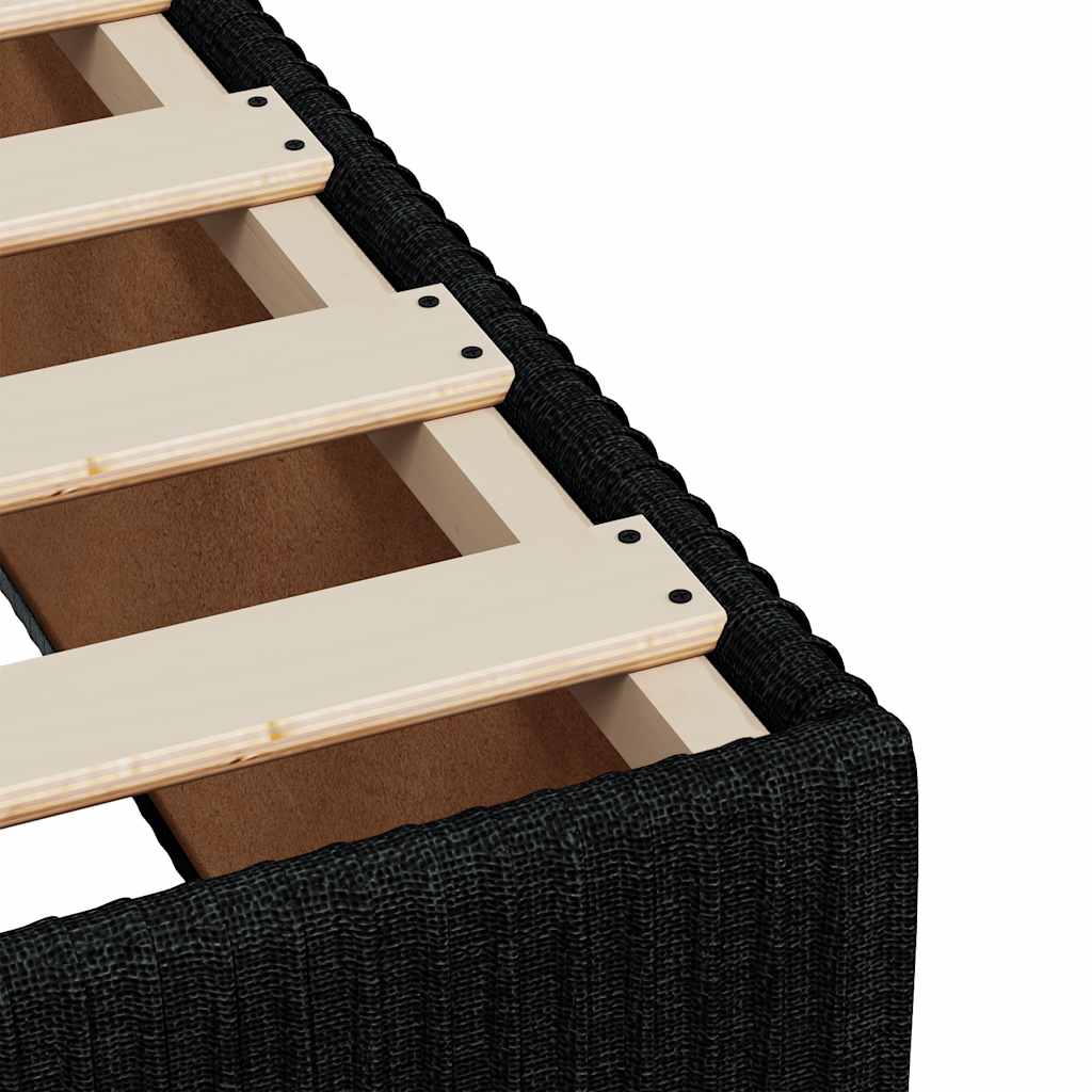 vidaXL Giroletto a Molle con Materasso Nero 90x190 cm in Tessuto