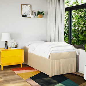 vidaXL Giroletto a Molle con Materasso Crema 90x190 cm in Tessuto