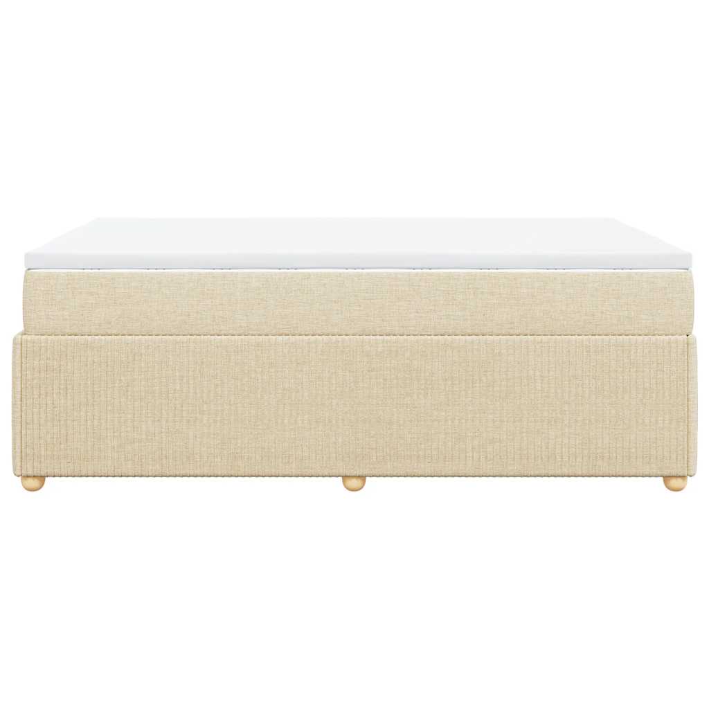 Giroletto a Molle con Materasso Crema 120x190 cm in Tessuto