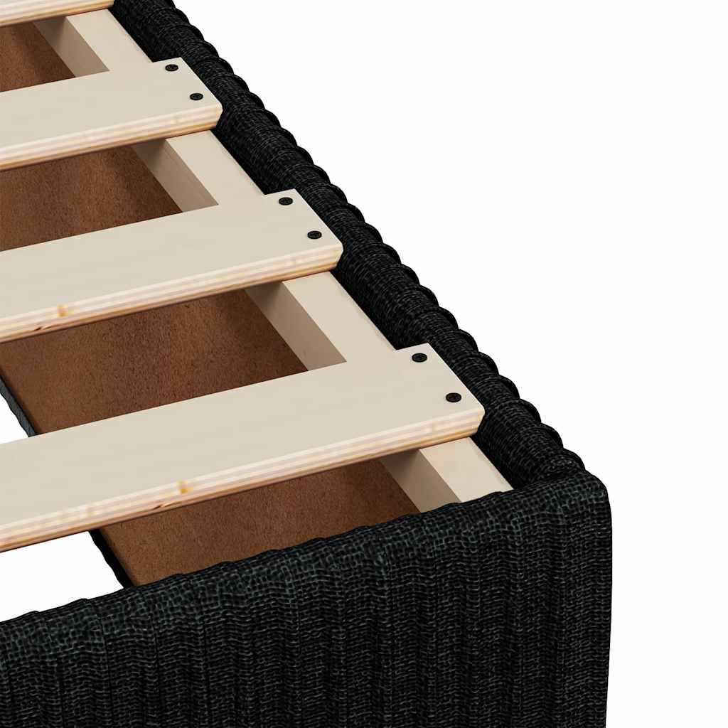 vidaXL Giroletto a Molle con Materasso Nero 200x200 cm in Tessuto