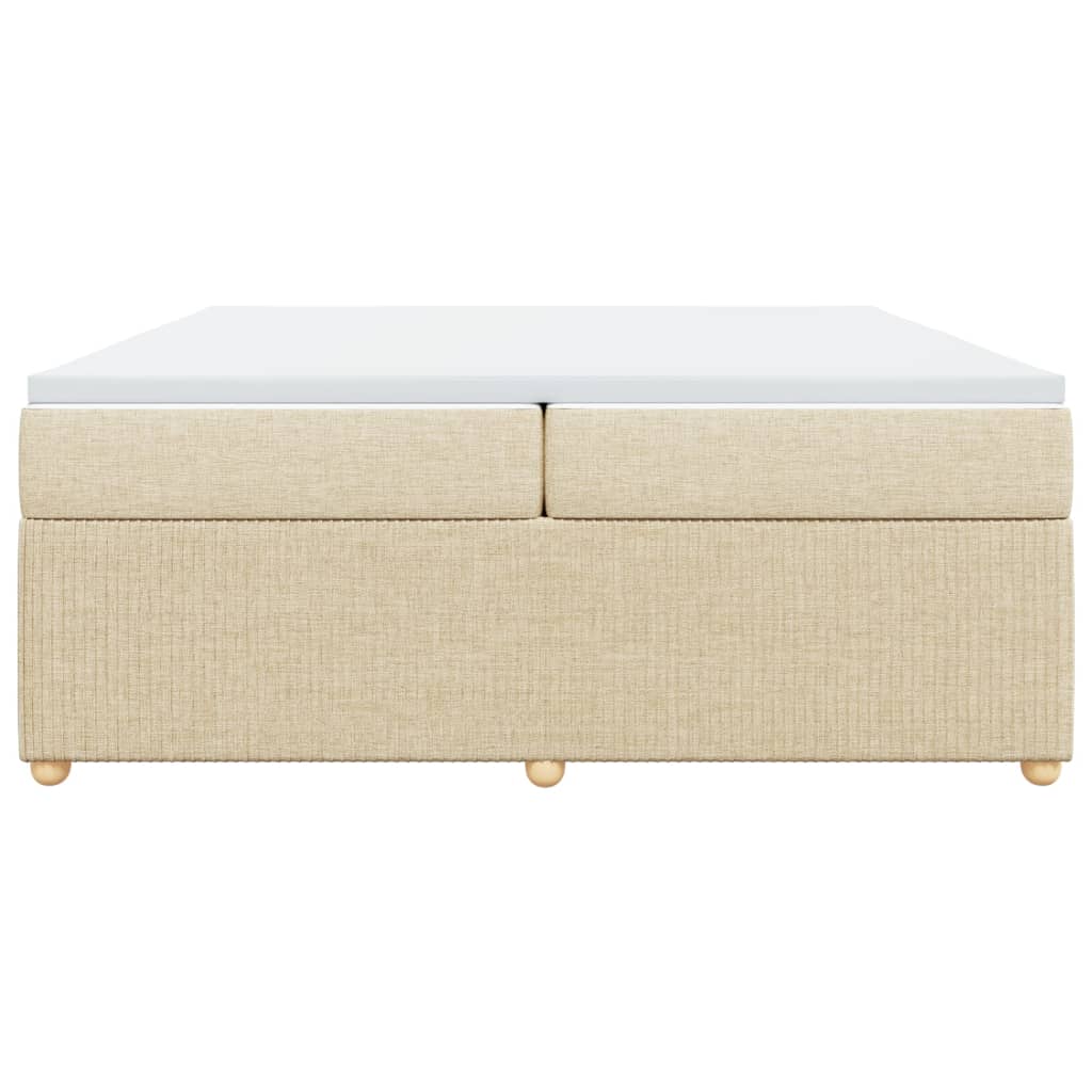 Giroletto a Molle con Materasso Crema 200x200 cm in Tessuto 3285600