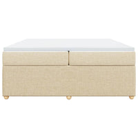 Giroletto a Molle con Materasso Crema 200x200 cm in Tessuto 3285600