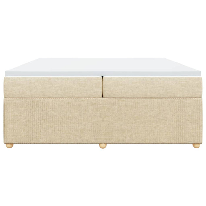 Giroletto a Molle con Materasso Crema 200x200 cm in Tessuto 3285600