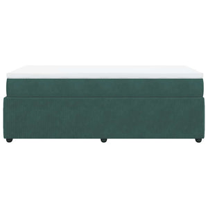 vidaXL Giroletto a Molle con Materasso Verde Scuro 80x200 cm Velluto