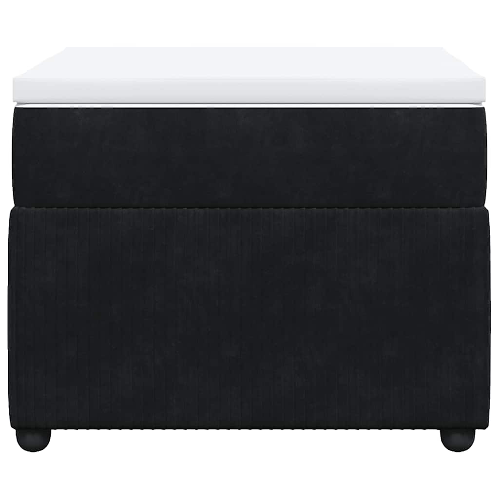 Giroletto a Molle con Materasso Nero 90x200 cm in Velluto