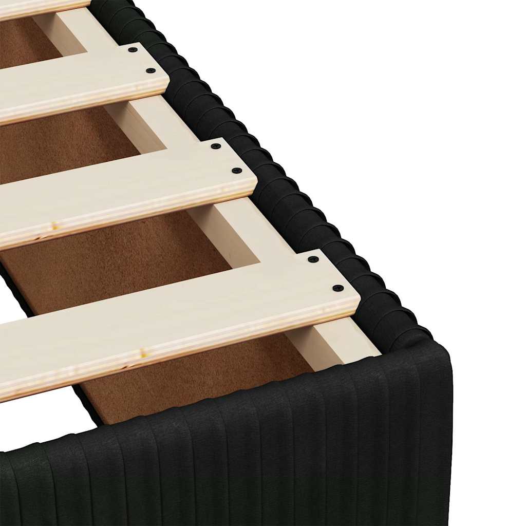 Giroletto a Molle con Materasso Nero 90x200 cm in Velluto