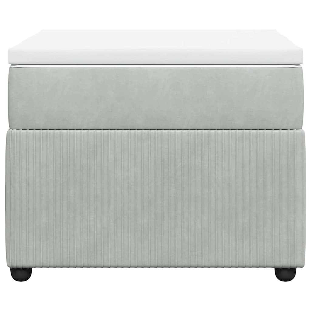 Giroletto a Molle con Materasso Grigio Chiaro 100x200cm Velluto