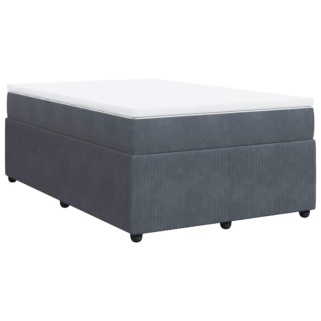 vidaXL Giroletto a Molle con Materasso Grigio Scuro 120x190 cm Velluto