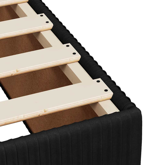 vidaXL Giroletto a Molle con Materasso Nero 140x200 cm in Velluto