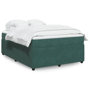 vidaXL Giroletto a Molle con Materasso Verde Scuro 140x200 cm Velluto