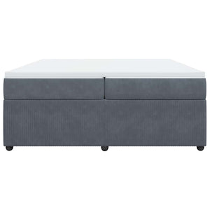 Giroletto a Molle con Materasso Grigio Scuro 200x200 cm Velluto