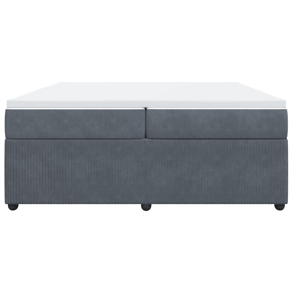 Giroletto a Molle con Materasso Grigio Scuro 200x200 cm Velluto 3285663