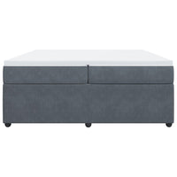 Giroletto a Molle con Materasso Grigio Scuro 200x200 cm Velluto 3285663