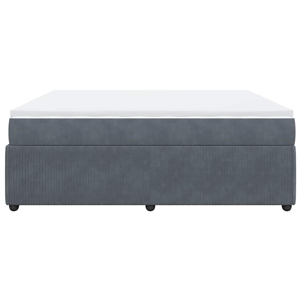 Giroletto a Molle con Materasso Grigio Scuro 200x200 cm Velluto 3285663