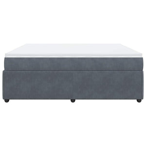 Giroletto a Molle con Materasso Grigio Scuro 200x200 cm Velluto 3285663