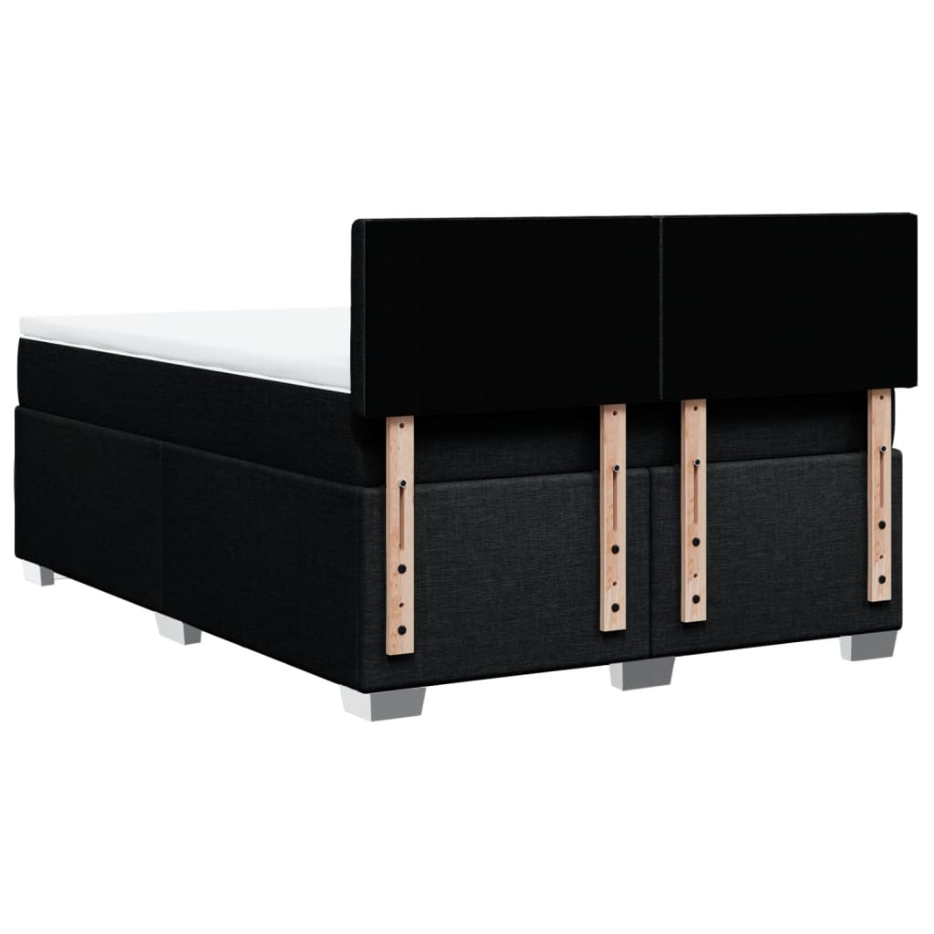 vidaXL Giroletto a Molle con Materasso Nero 160x200 cm in Tessuto