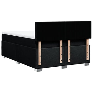 vidaXL Giroletto a Molle con Materasso Nero 160x200 cm in Tessuto