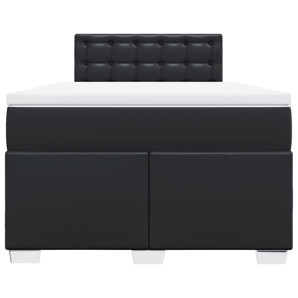 Giroletto a Molle con Materasso Nero 120x190 cm in Similpelle