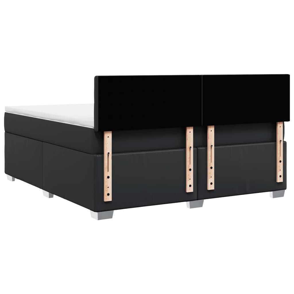 Giroletto a Molle con Materasso Nero 180x200 cm in Similpelle 3286132