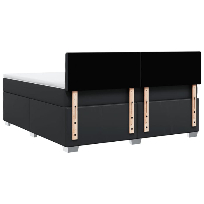 Giroletto a Molle con Materasso Nero 180x200 cm in Similpelle 3286132