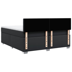 Giroletto a Molle con Materasso Nero 180x200 cm in Similpelle 3286132