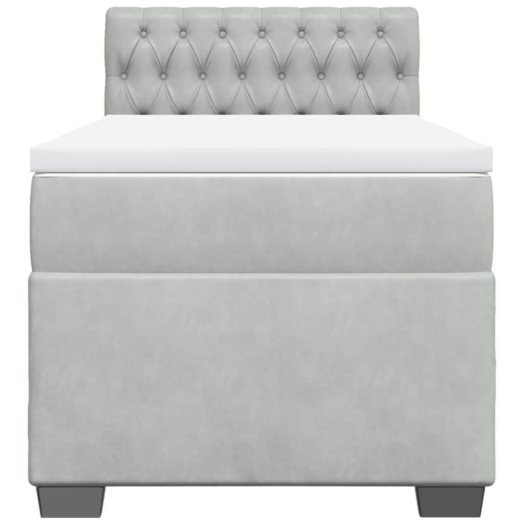 Giroletto a Molle con Materasso Grigio Chiaro 80x200 cm Velluto 3286168